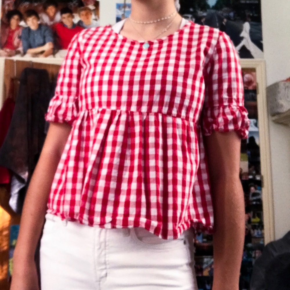 Red Gingham Top
